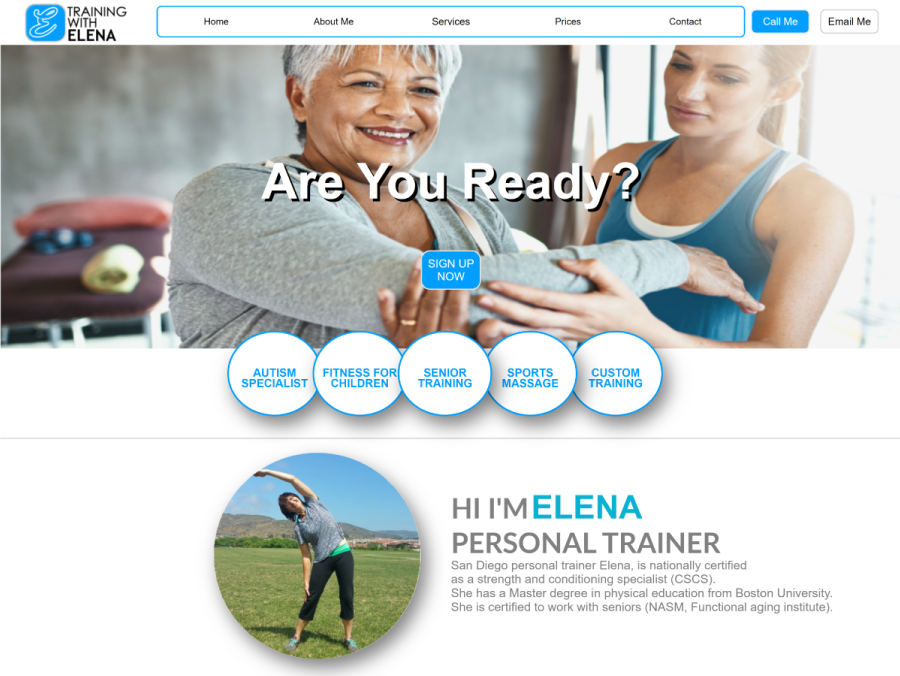 personal trainer website design